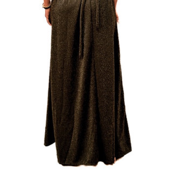 DEVORAH'S SECRET Elegant Maxi Dress Bell Khaki Sparkle Regular and Plus Sizes - Picture 6 of 6